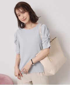 ITS'DEMO / イッツデモ カットソー | 【手洗い可】ランダムテレコ袖タックプルオーバー