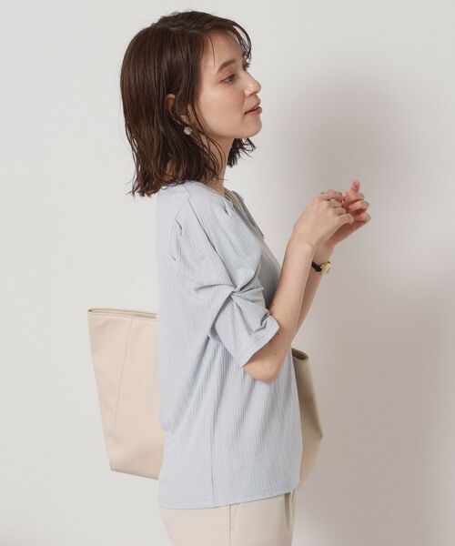 ITS'DEMO / イッツデモ カットソー | 【手洗い可】ランダムテレコ袖タックプルオーバー | 詳細10