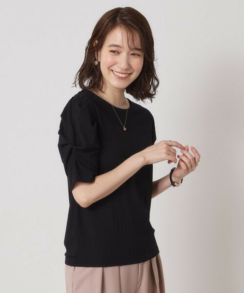 ITS'DEMO / イッツデモ カットソー | 【手洗い可】ランダムテレコ袖タックプルオーバー | 詳細5