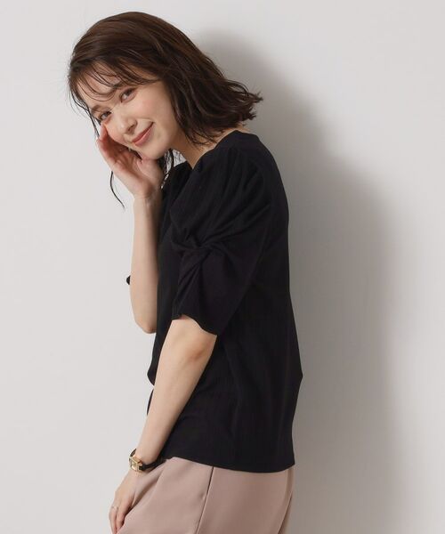 ITS'DEMO / イッツデモ カットソー | 【手洗い可】ランダムテレコ袖タックプルオーバー | 詳細6