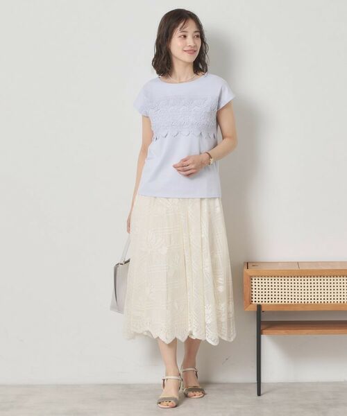 ITS'DEMO / イッツデモ カットソー | 【吸水速乾／手洗い可／洗濯後しわになりにくい】カットミラノフロントレーストップス | 詳細17