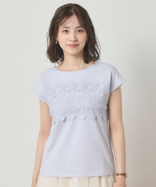 ITS'DEMO / イッツデモ カットソー | 【吸水速乾／手洗い可／洗濯後しわになりにくい】カットミラノフロントレーストップス | 詳細19