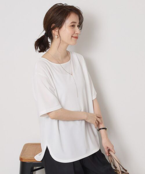 ITS'DEMO / イッツデモ シャツ・ブラウス | 【接触冷感／洗濯機OK】カットジョーゼットTシャツ | 詳細1