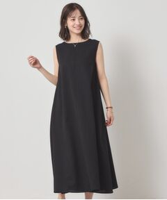 【清涼感／手洗い可】麻調メッシュワンピース