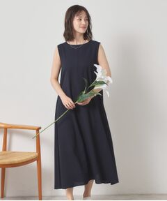 ITS'DEMO / イッツデモ ロング・マキシ丈ワンピース | 【清涼感／手洗い可】麻調メッシュワンピース