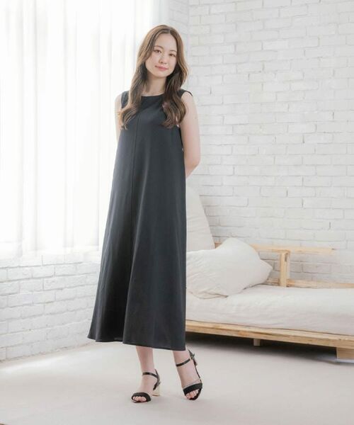 ITS'DEMO / イッツデモ ロング・マキシ丈ワンピース | 【清涼感／手洗い可】麻調メッシュワンピース | 詳細1