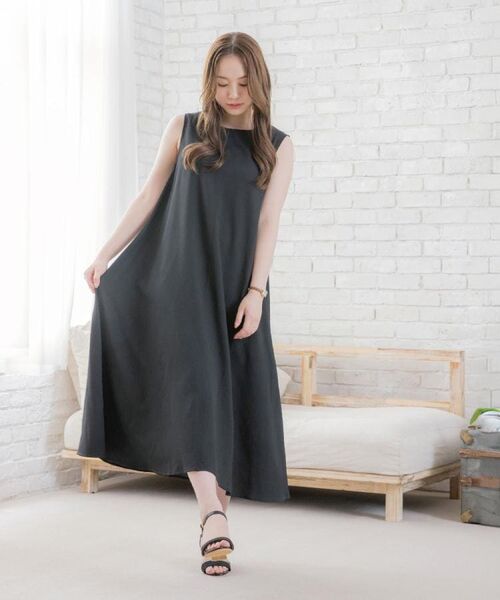ITS'DEMO / イッツデモ ロング・マキシ丈ワンピース | 【清涼感／手洗い可】麻調メッシュワンピース | 詳細2