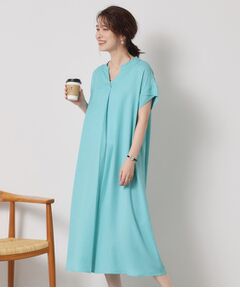 ITS'DEMO / イッツデモ ミニ丈・ひざ丈ワンピース | 【接触冷感／手洗い可】強撚スラブスキッパーワンピース