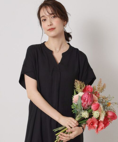 ITS'DEMO / イッツデモ ミニ丈・ひざ丈ワンピース | 【接触冷感／手洗い可】強撚スラブスキッパーワンピース | 詳細1