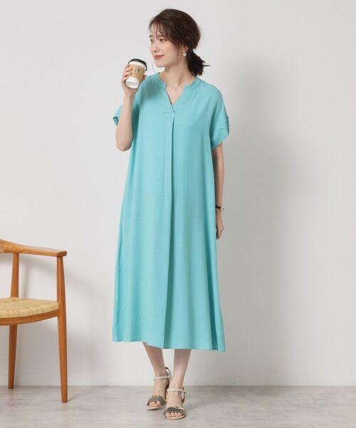 ITS'DEMO / イッツデモ ミニ丈・ひざ丈ワンピース | 【接触冷感／手洗い可】強撚スラブスキッパーワンピース | 詳細11