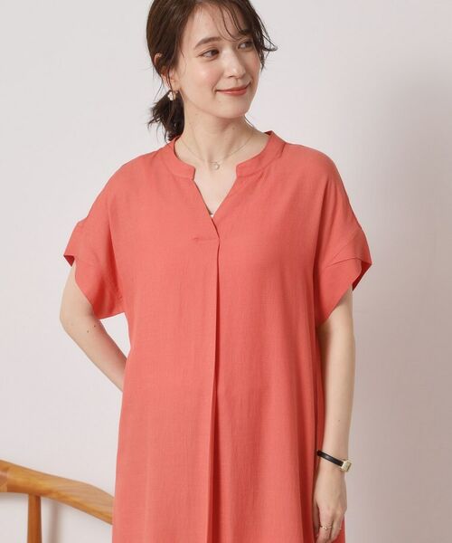 ITS'DEMO / イッツデモ ミニ丈・ひざ丈ワンピース | 【接触冷感／手洗い可】強撚スラブスキッパーワンピース | 詳細13