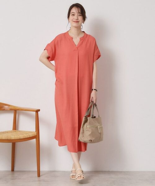 ITS'DEMO / イッツデモ ミニ丈・ひざ丈ワンピース | 【接触冷感／手洗い可】強撚スラブスキッパーワンピース | 詳細15