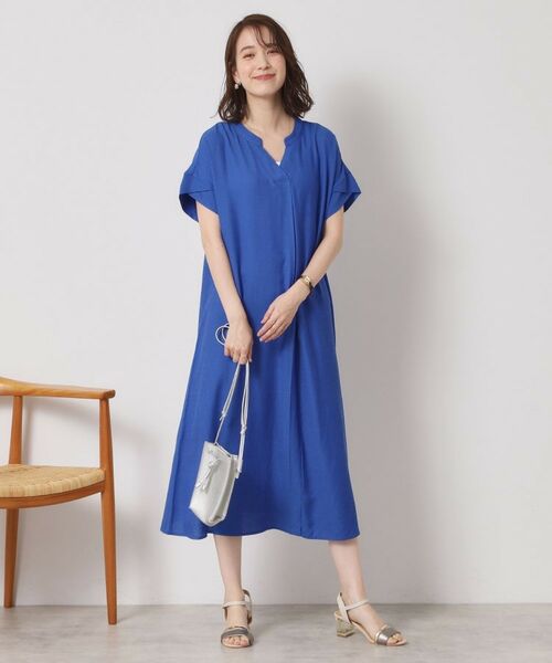 ITS'DEMO / イッツデモ ミニ丈・ひざ丈ワンピース | 【接触冷感／手洗い可】強撚スラブスキッパーワンピース | 詳細7