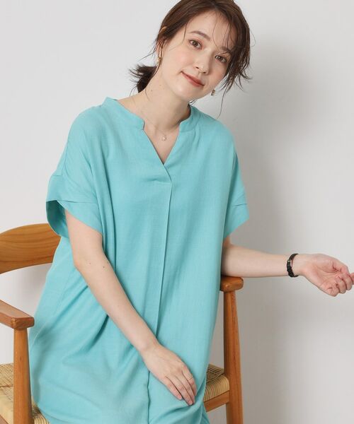 ITS'DEMO / イッツデモ ミニ丈・ひざ丈ワンピース | 【接触冷感／手洗い可】強撚スラブスキッパーワンピース | 詳細9