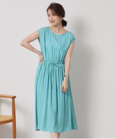 ITS'DEMO / イッツデモ ミニ丈・ひざ丈ワンピース | 【さらりタッチ／手洗い可】強撚スラブブラウジングワンピース