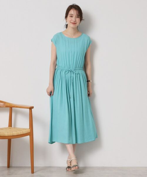 ITS'DEMO / イッツデモ ミニ丈・ひざ丈ワンピース | 【さらりタッチ／手洗い可】強撚スラブブラウジングワンピース | 詳細17