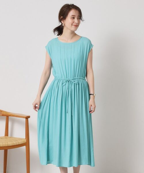 ITS'DEMO / イッツデモ ミニ丈・ひざ丈ワンピース | 【さらりタッチ／手洗い可】強撚スラブブラウジングワンピース | 詳細19