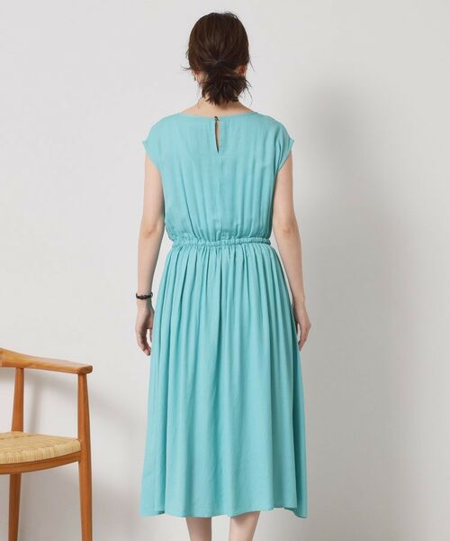 ITS'DEMO / イッツデモ ミニ丈・ひざ丈ワンピース | 【さらりタッチ／手洗い可】強撚スラブブラウジングワンピース | 詳細21