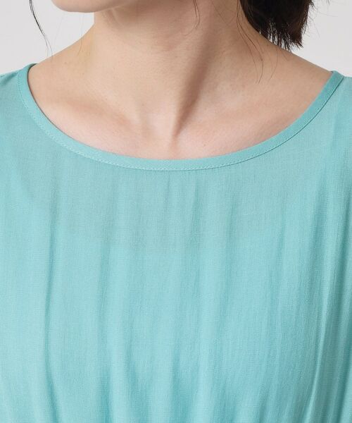 ITS'DEMO / イッツデモ ミニ丈・ひざ丈ワンピース | 【さらりタッチ／手洗い可】強撚スラブブラウジングワンピース | 詳細22