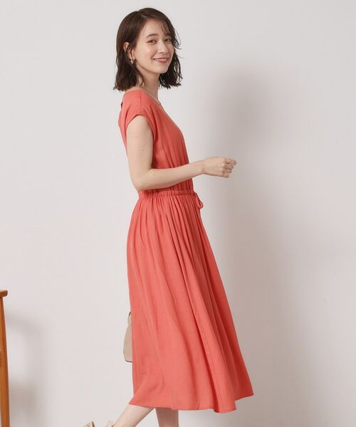 ITS'DEMO / イッツデモ ミニ丈・ひざ丈ワンピース | 【さらりタッチ／手洗い可】強撚スラブブラウジングワンピース | 詳細8