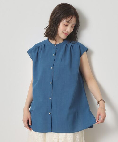ITS'DEMO / イッツデモ シャツ・ブラウス | 【清涼感／手洗い可】麻調前開きブラウス | 詳細12
