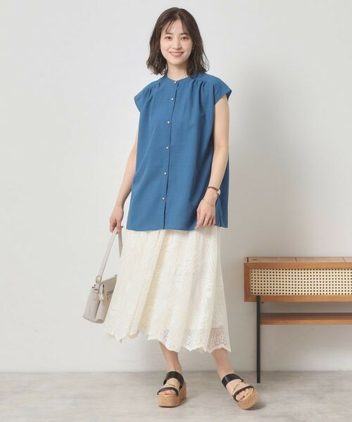 ITS'DEMO / イッツデモ シャツ・ブラウス | 【清涼感／手洗い可】麻調前開きブラウス | 詳細13
