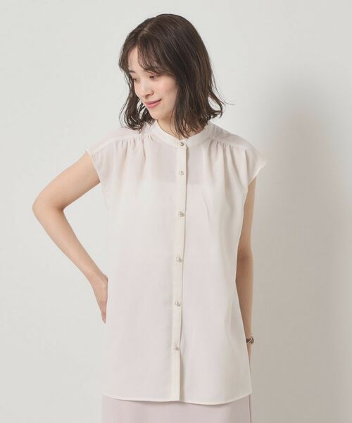 ITS'DEMO / イッツデモ シャツ・ブラウス | 【清涼感／手洗い可】麻調前開きブラウス | 詳細4