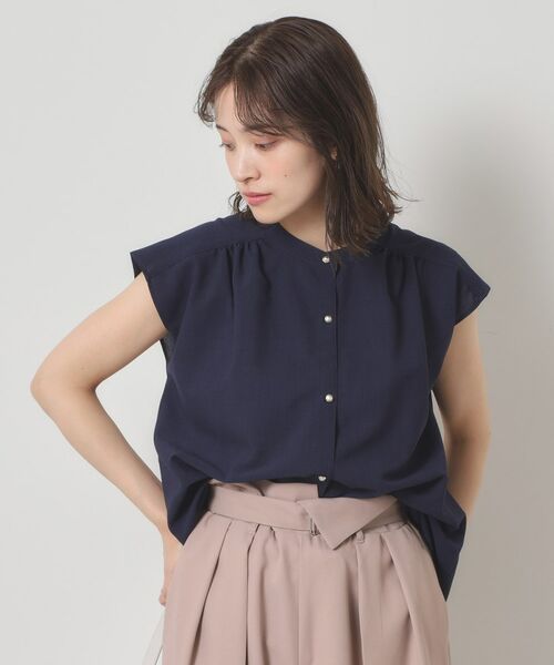 ITS'DEMO / イッツデモ シャツ・ブラウス | 【清涼感／手洗い可】麻調前開きブラウス | 詳細7