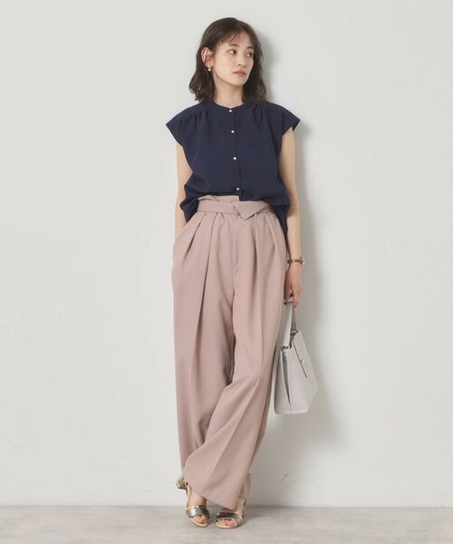 ITS'DEMO / イッツデモ シャツ・ブラウス | 【清涼感／手洗い可】麻調前開きブラウス | 詳細9