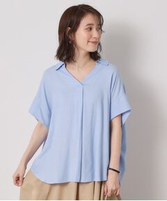 ITS'DEMO / イッツデモ シャツ・ブラウス | 【接触冷感／手洗い可】強撚スラブスキッパーブラウス