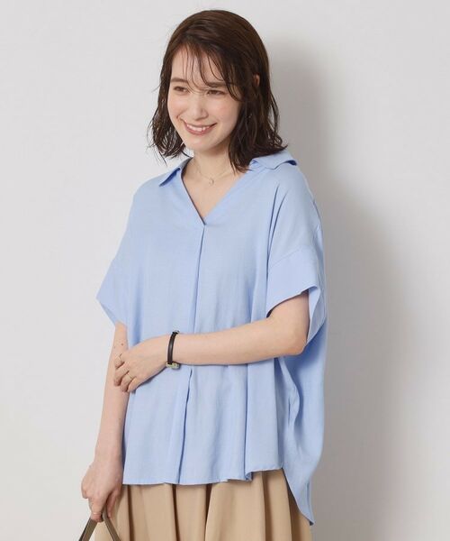 ITS'DEMO / イッツデモ シャツ・ブラウス | 【接触冷感／手洗い可】強撚スラブスキッパーブラウス | 詳細15