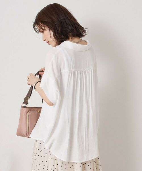 ITS'DEMO / イッツデモ シャツ・ブラウス | 【接触冷感／手洗い可】強撚スラブスキッパーブラウス | 詳細4