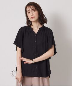 ITS'DEMO / イッツデモ シャツ・ブラウス | 【接触冷感／羽織にも／手洗い可】強撚スラブフリル袖ブラウス