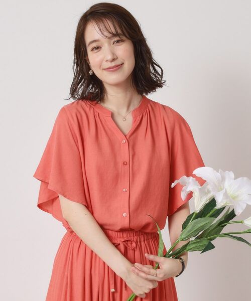 ITS'DEMO / イッツデモ シャツ・ブラウス | 【接触冷感／羽織にも／手洗い可】強撚スラブフリル袖ブラウス | 詳細12