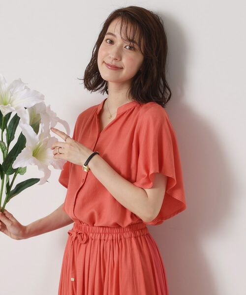 ITS'DEMO / イッツデモ シャツ・ブラウス | 【接触冷感／羽織にも／手洗い可】強撚スラブフリル袖ブラウス | 詳細13