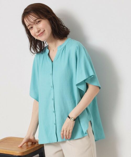 ITS'DEMO / イッツデモ シャツ・ブラウス | 【接触冷感／羽織にも／手洗い可】強撚スラブフリル袖ブラウス | 詳細16