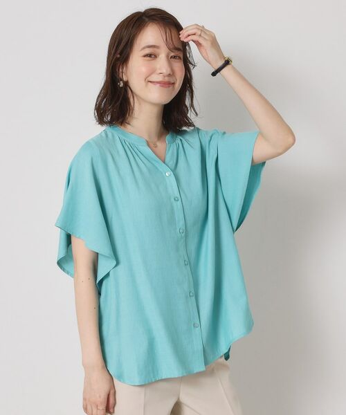 ITS'DEMO / イッツデモ シャツ・ブラウス | 【接触冷感／羽織にも／手洗い可】強撚スラブフリル袖ブラウス | 詳細17