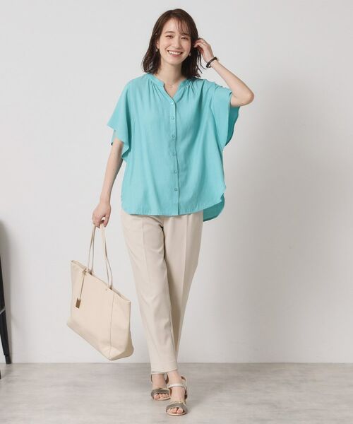 ITS'DEMO / イッツデモ シャツ・ブラウス | 【接触冷感／羽織にも／手洗い可】強撚スラブフリル袖ブラウス | 詳細18