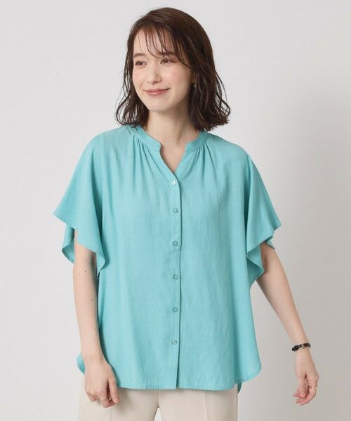 ITS'DEMO / イッツデモ シャツ・ブラウス | 【接触冷感／羽織にも／手洗い可】強撚スラブフリル袖ブラウス | 詳細20