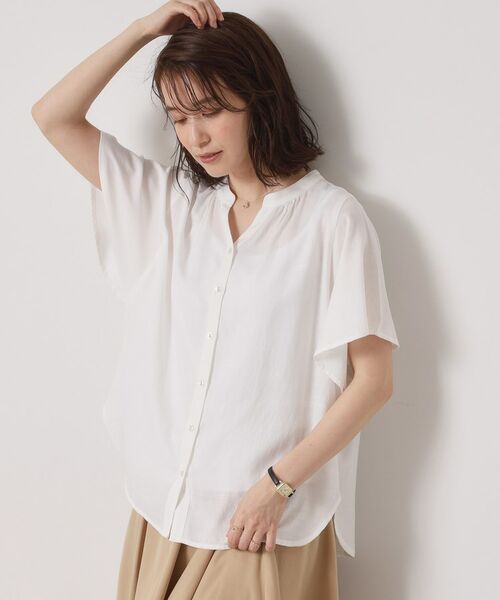 ITS'DEMO / イッツデモ シャツ・ブラウス | 【接触冷感／羽織にも／手洗い可】強撚スラブフリル袖ブラウス | 詳細5