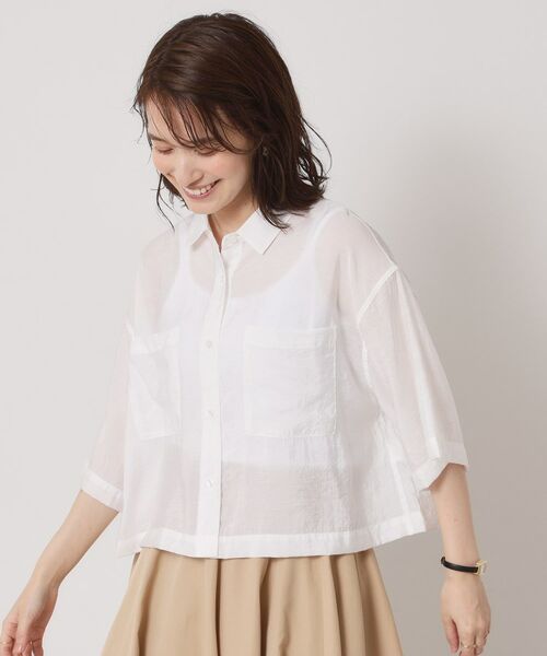 ITS'DEMO / イッツデモ シャツ・ブラウス | 【手洗い可】シアーショート丈シャツ | 詳細2