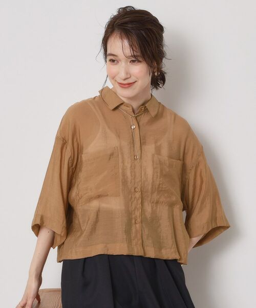 ITS'DEMO / イッツデモ シャツ・ブラウス | 【手洗い可】シアーショート丈シャツ | 詳細5