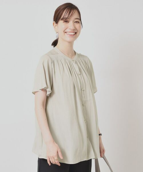 ITS'DEMO / イッツデモ シャツ・ブラウス | 【手洗い可】サテンフレア袖ブラウス | 詳細6