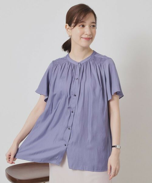 ITS'DEMO / イッツデモ シャツ・ブラウス | 【手洗い可】サテンフレア袖ブラウス | 詳細9