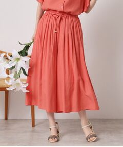 ITS'DEMO / イッツデモ ショート・ハーフ・半端丈パンツ | 【さらりタッチ／ウエストゴム／手洗い可】強撚スラブスカーチョ