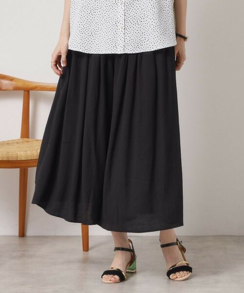 ITS'DEMO / イッツデモ ショート・ハーフ・半端丈パンツ | 【さらりタッチ／ウエストゴム／手洗い可】強撚スラブスカーチョ | 詳細1