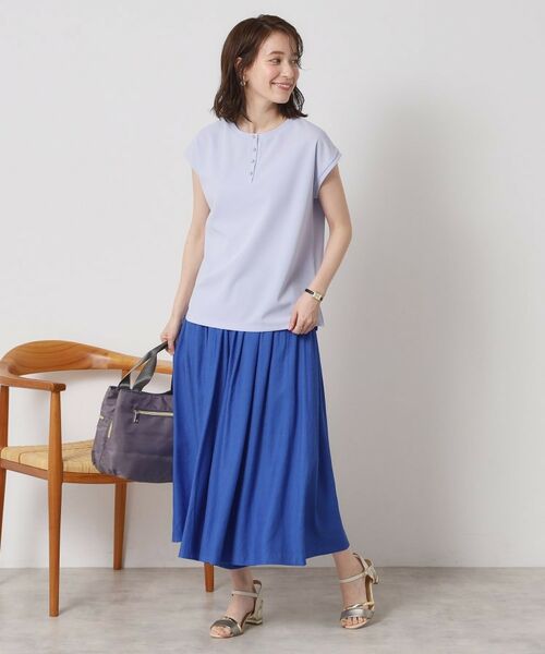 ITS'DEMO / イッツデモ ショート・ハーフ・半端丈パンツ | 【さらりタッチ／ウエストゴム／手洗い可】強撚スラブスカーチョ | 詳細11