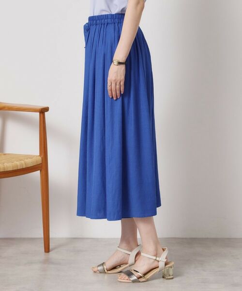 ITS'DEMO / イッツデモ ショート・ハーフ・半端丈パンツ | 【さらりタッチ／ウエストゴム／手洗い可】強撚スラブスカーチョ | 詳細14