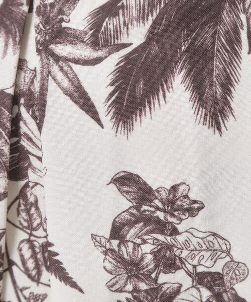 ITS'DEMO / イッツデモ スカート | 【清涼感／ウエスト後ろゴム／手洗い可】麻調花柄タックスカート | 詳細12