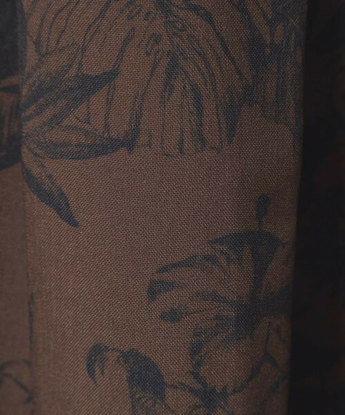 ITS'DEMO / イッツデモ スカート | 【清涼感／ウエスト後ろゴム／手洗い可】麻調花柄タックスカート | 詳細4